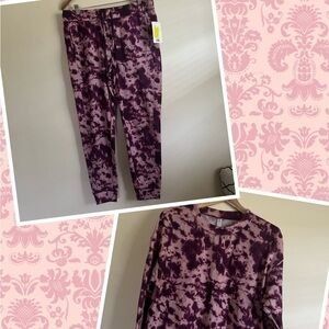 YogaSmoga tie dye super soft jogger set L NWT